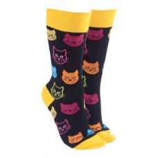 Cat Face Socks - Yellow